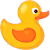 Auto-generated description: A brightly colored yellow rubber duck with an orange beak and patch is shown in a cartoon style.